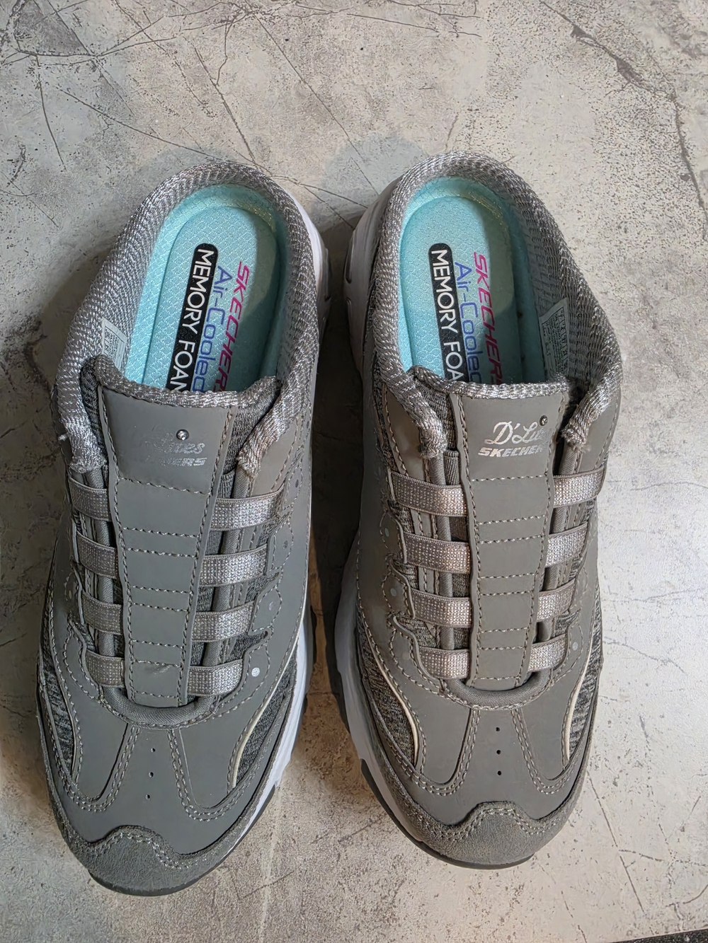 Skechers Women's Gray Slip-On Sneakers with Memory Foam
